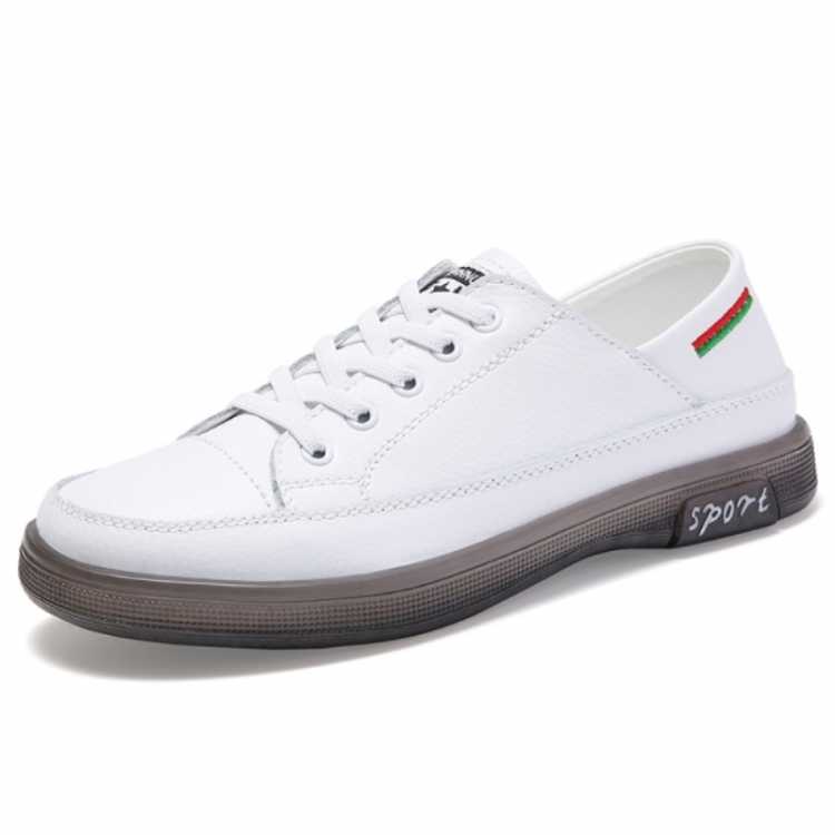 Top Laag Koeienhuid Vier Seizoenen Leisure All Matching Schoenen Antislip Zachte Bodem Slip Op Kleur bijpassende Sport Witte
