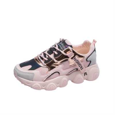 2021Fashion Black Sneakers Women Casual Shoes Thick Bottom White Platform Sneakers Korean Spring Breathable Lace Up Women Shoes