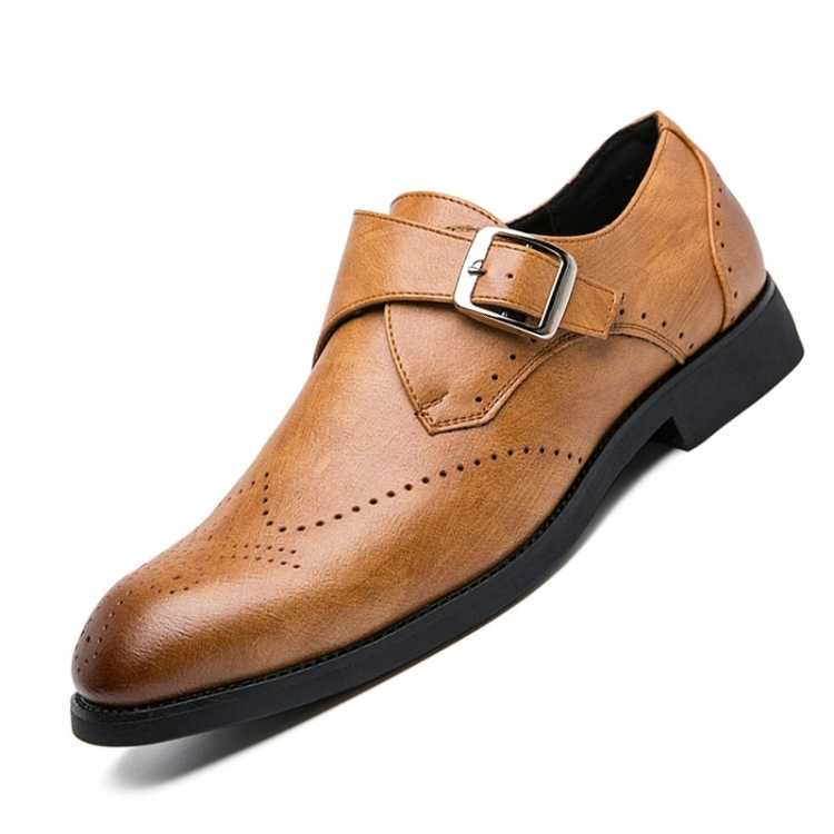 Dropshipping 38 46 Men Brogue British Oxford Formal Shoes Male Gentleman Leather Retro Party Wedding Shoes Buckle Strap