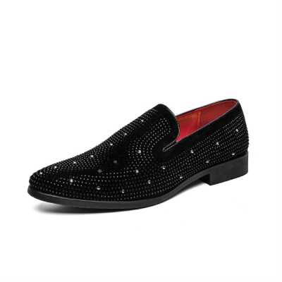 Men Rhinestone Dress Shoes Wedding Shoes Gold Crystal Loafers Casual shoes Fashion Nightclub Party Shoes Flats Hombre