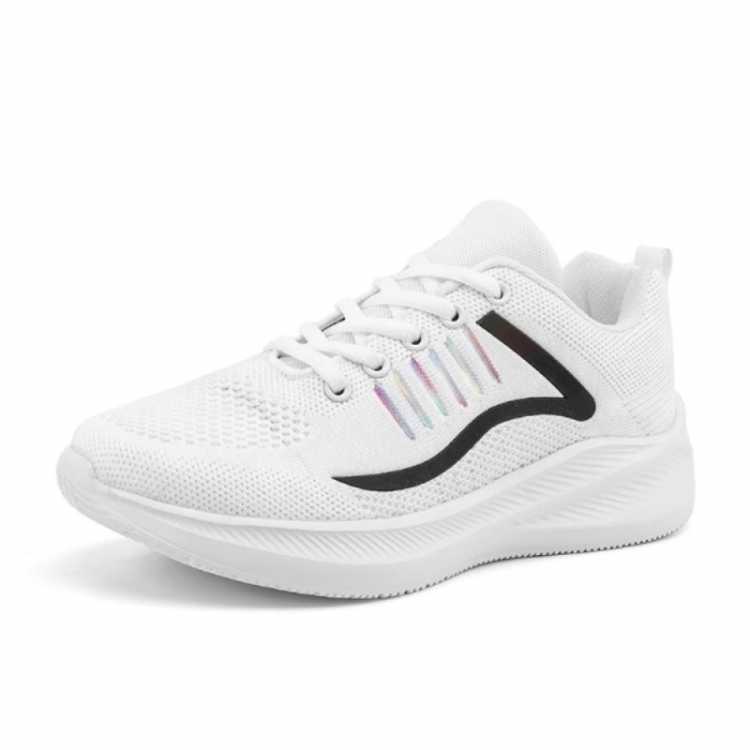Women White Sneakers Thick Bottom Solid Plus Size Women's Shoes Comfortable Breathable Summer Outdoor Lace Up Ladies Flat Shoe