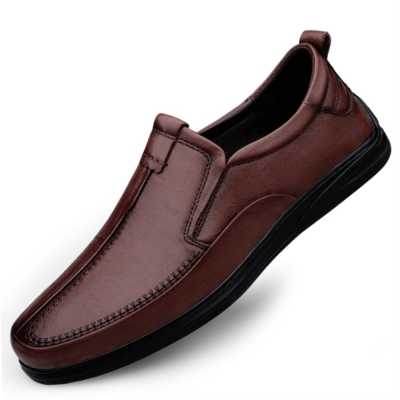 Luxury Genuine Leather Men's Loafers Shoes Trendy Casual Slip On Men's Leather Shoes Flat Sole Slip Resistant Mens Driving Shoes