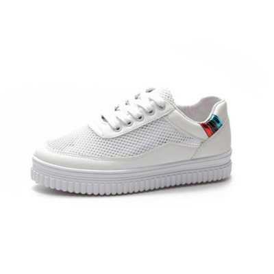 Small White Shoes Female Summer New White Wwild Breathable White Women Shoes Mesh Sandals Thick Bottom Platform Shoes NO173
