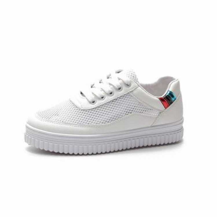 Small White Shoes Female Summer New White Wwild Breathable White Women Shoes Mesh Sandals Thick Bottom Platform Shoes NO173