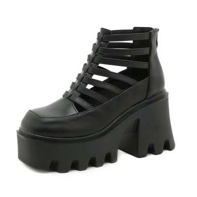 Women's Sandals Rome New Thick soled Thick heel Women's Summer Sandals Shoes Platform Hollow High heel Women's Sandals