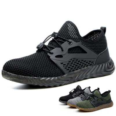 Work Safety Shoes For Men Mesh Winter Comfortable Boots Working Steel Toe Anti Smashing Construction Casual Safety Work Sneakers