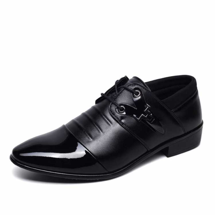 2021 England Style Spring Male Leather Shoes Pointed Toe Men Dress Shoes Solid Business Leather Shoes Formal Footwear