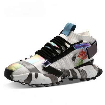 High Fashion Sneakers Men Knit Upper Breathable Men Casual Shoes Chunky Sneakers Trainers